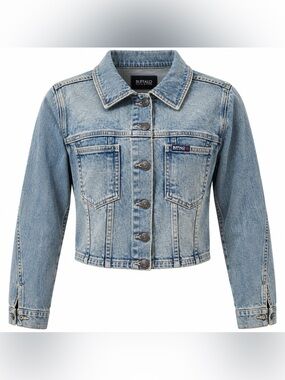 Buffalo David Bitton Cropped Denim Jacket Light Wash Women’s Medium